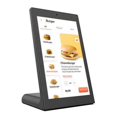 15Lecteur publicitaire LCD en forme de L de 6 pouces avec système Android pour kiosque de restauration en libre-service