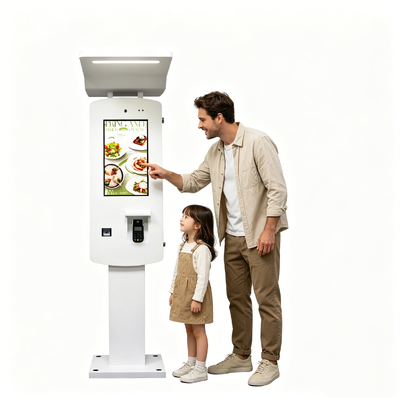 Kiosque de paiement en libre-service IP55 étanche pour l'extérieur, 24 pouces, avec GPU Nvidia GTX 1650 et conception sur pied