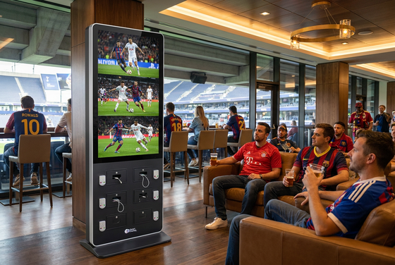 32 Inch Phone Charging Advertising Kiosk with Multiple Cable Charging and Cloud Platform Service