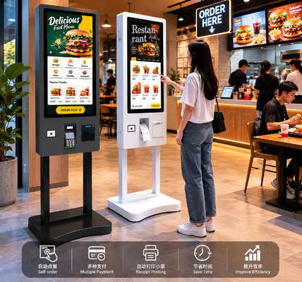 32 kiosque de commande de machine du kiosque Windows10 de paiement d'individu d'écran tactile de pouce PCAP avec l'imprimante thermique