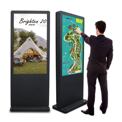 Écran tactile vertical extérieur imperméable à l'eau Affichage publicitaire 2500nits Kiosque d'affichage haute luminosité Prise en charge du système Android et Windows