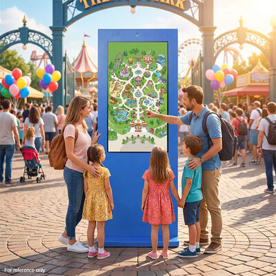 Totem d'affichage numérique debout sur le sol extérieur avec affichage lisible par la lumière du soleil de 3000 nits 5MP Caméra et capteur de lumière auto-assombrissante