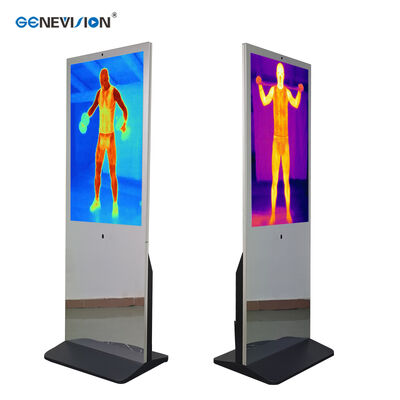 Kiosque capacitif de signalisation numérique à écran tactile PCAP de 43 pouces avec caméra thermique et finition miroir