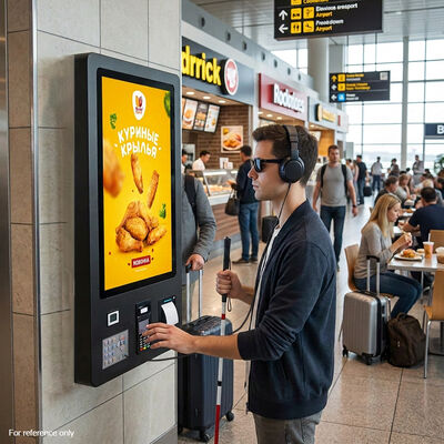 32 Inch ADA Compliant Wheelchair Accessible Height Adjustable Self Service Kiosk withTouchscreen Interactive Terminal