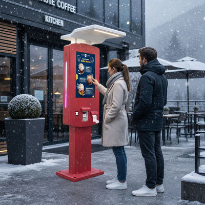 Borne libre-service étanche IP65 avec auvent et borne de commande en libre-service RFID pour commande de nourriture en extérieur