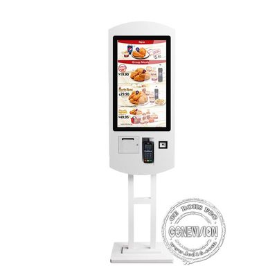 FHD 1080P kiosque de commande d'individu de support de plancher de 32 pouces avec l'imprimante thermique et bipeurs pour le restaurant